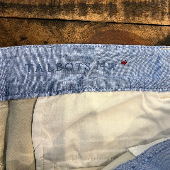 Talbots Cream Trousers with Subtle Texture and Straight-Leg Fit - Picture 3 of 4
